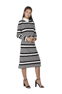 Audrey Hepburn Black and White Belted Dress