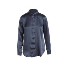 Dark Blue Silk Button Down