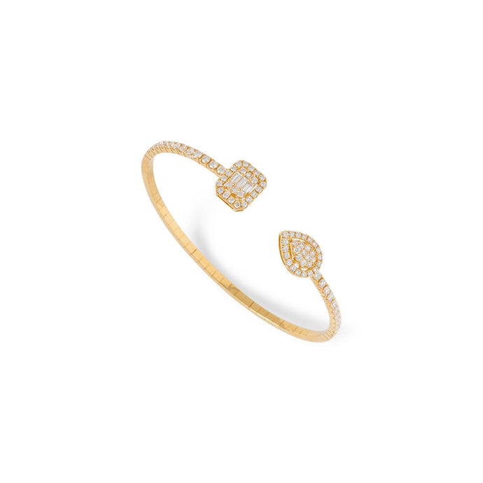 18K Yellow Gold Diamond Cuff Bracelet