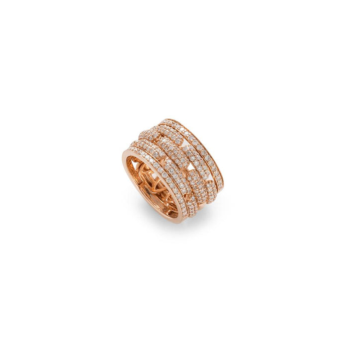 Layered 18K Rose Gold Diamond Ring