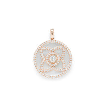Mother of Pearl and Diamonds 18K Rose Gold Pendant
