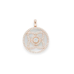 Mother of Pearl and Diamonds 18K Rose Gold Pendant