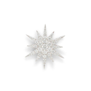 18K White Gold Diamond Starburst Pendant