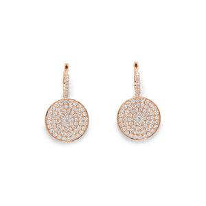 18K Rose Gold Diamond Hanging Earrings