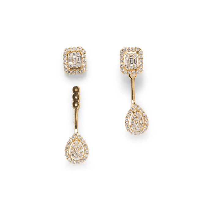 18K Yellow Gold Diamond Drop Earrings