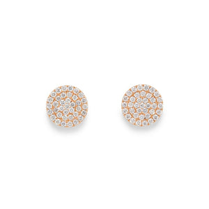 18K Rose Gold Diamond Stud Earrings