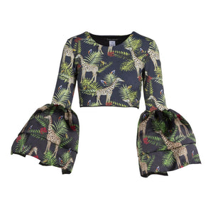 Ruffle Sleeve Crop Top