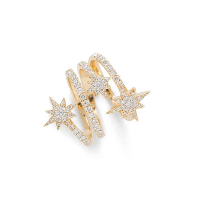 18K Yellow Gold Stardust Diamond Ring