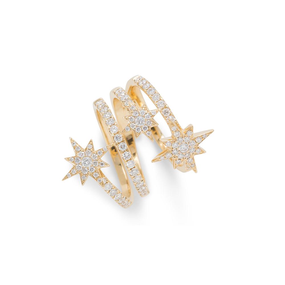 18K Yellow Gold Stardust Diamond Ring