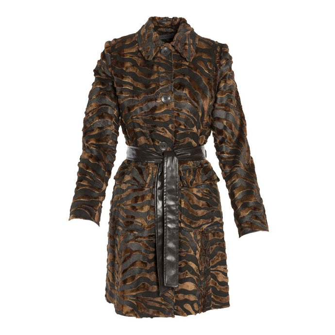 Via Spiga Printed Belted Jacket
