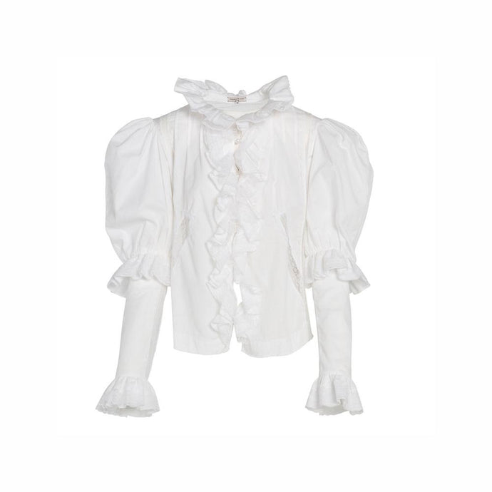 Tulle Puff Long Sleeve Blouse