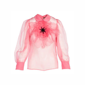Pink Sheer Gucci Flower Blouse