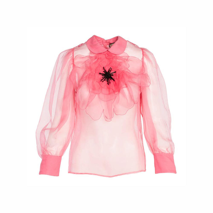 Pink Sheer Gucci Flower Blouse