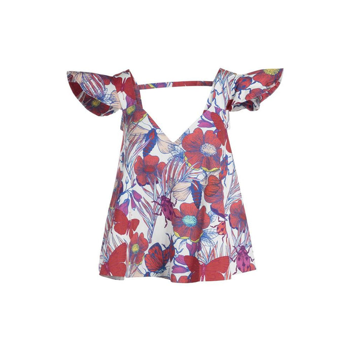 Round Ruffle Sleeves Shirt
