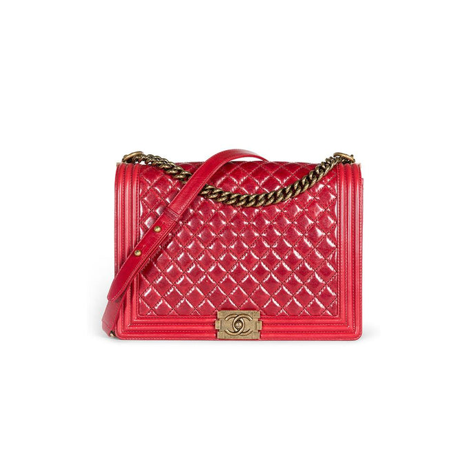 Chanel Large Quilted Calfskin Leather Boy Bag