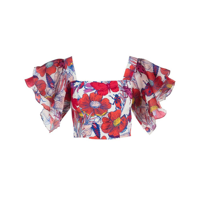 Squared Ruffle Crop Top