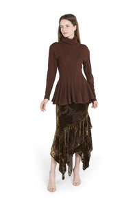 Brown Asymmetrical Skirt