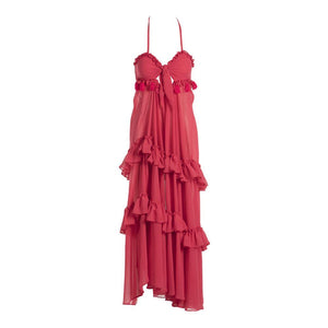 Flora Frill Dress Sheer Chiffon