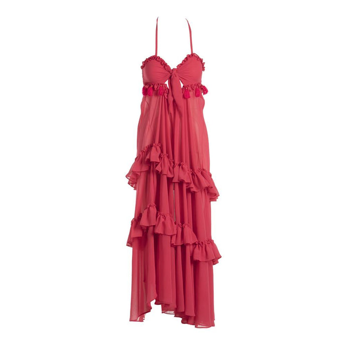 Flora Frill Dress Sheer Chiffon