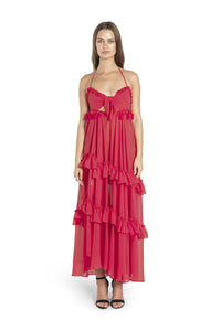Flora Frill Dress Sheer Chiffon