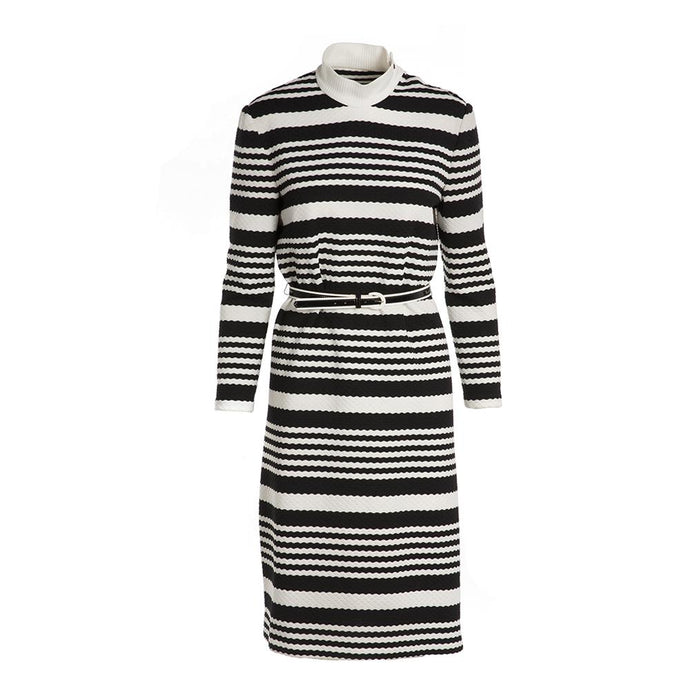 Audrey Hepburn Black and White Belted Dress