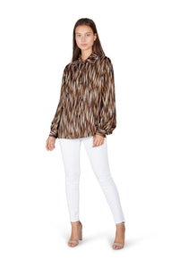 Patterned Button Down Top