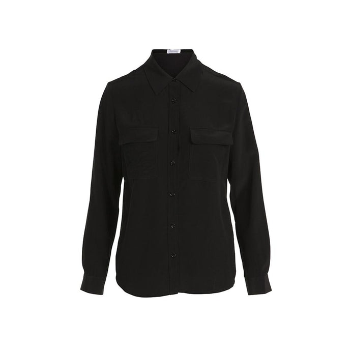 Silk Black Button Down