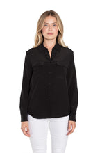 Silk Black Button Down