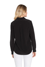 Silk Black Button Down