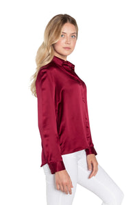 Silk Maroon Button Down