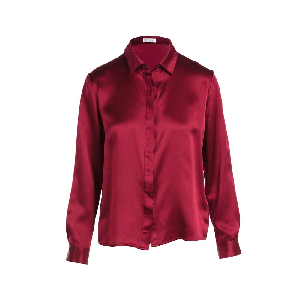 Silk Maroon Button Down