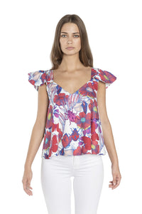 Round Ruffle Sleeves Shirt