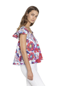 Round Ruffle Sleeves Shirt