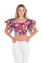 Squared Ruffle Crop Top