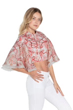 Cotton Top With Organza Sleeves