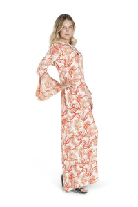 Long Dress With Train & Ruffled