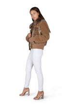 Dolce & Gabbana Corduroy Bomber Jacket with Raccoon and Rabbit Fur Tan