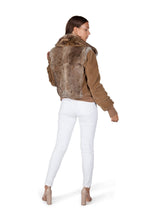 Dolce & Gabbana Corduroy Bomber Jacket with Raccoon and Rabbit Fur Tan