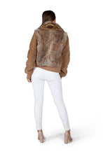 Dolce & Gabbana Corduroy Bomber Jacket with Raccoon and Rabbit Fur Tan